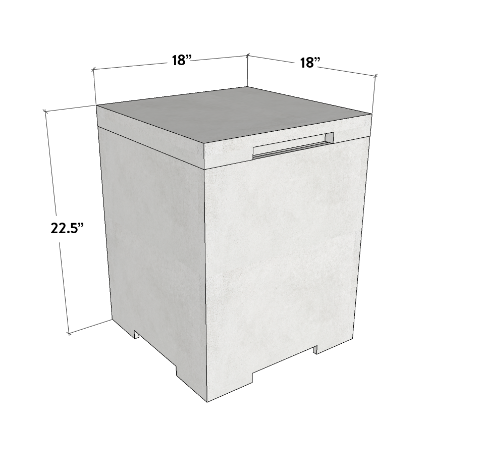 Concrete Propane Tank Enclosure - Square