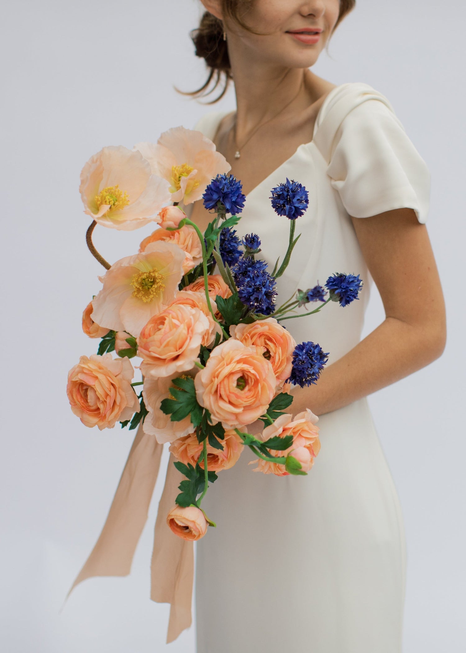 Peach Artificial Ranunculus Flower - 25