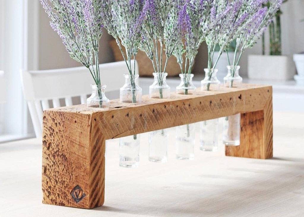 Reclaimed Pine Flower Stand: 2 Vase