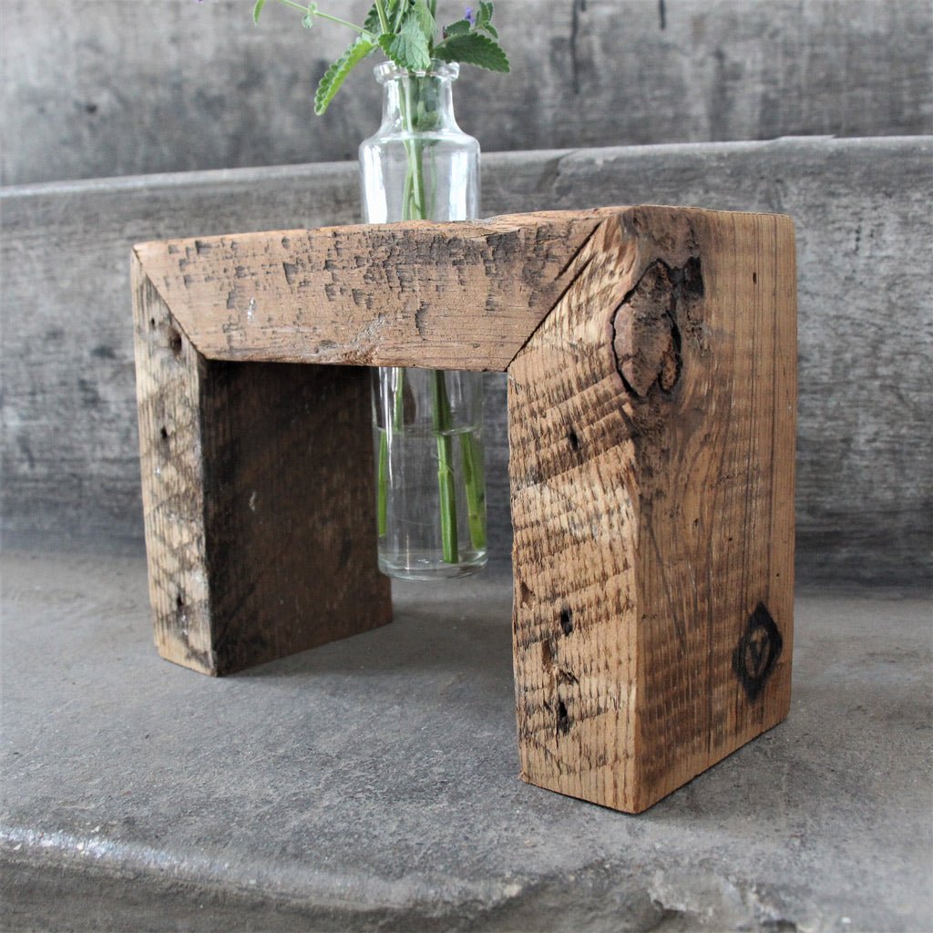 Rustic wood Centerpiece: 5 Bud Vase