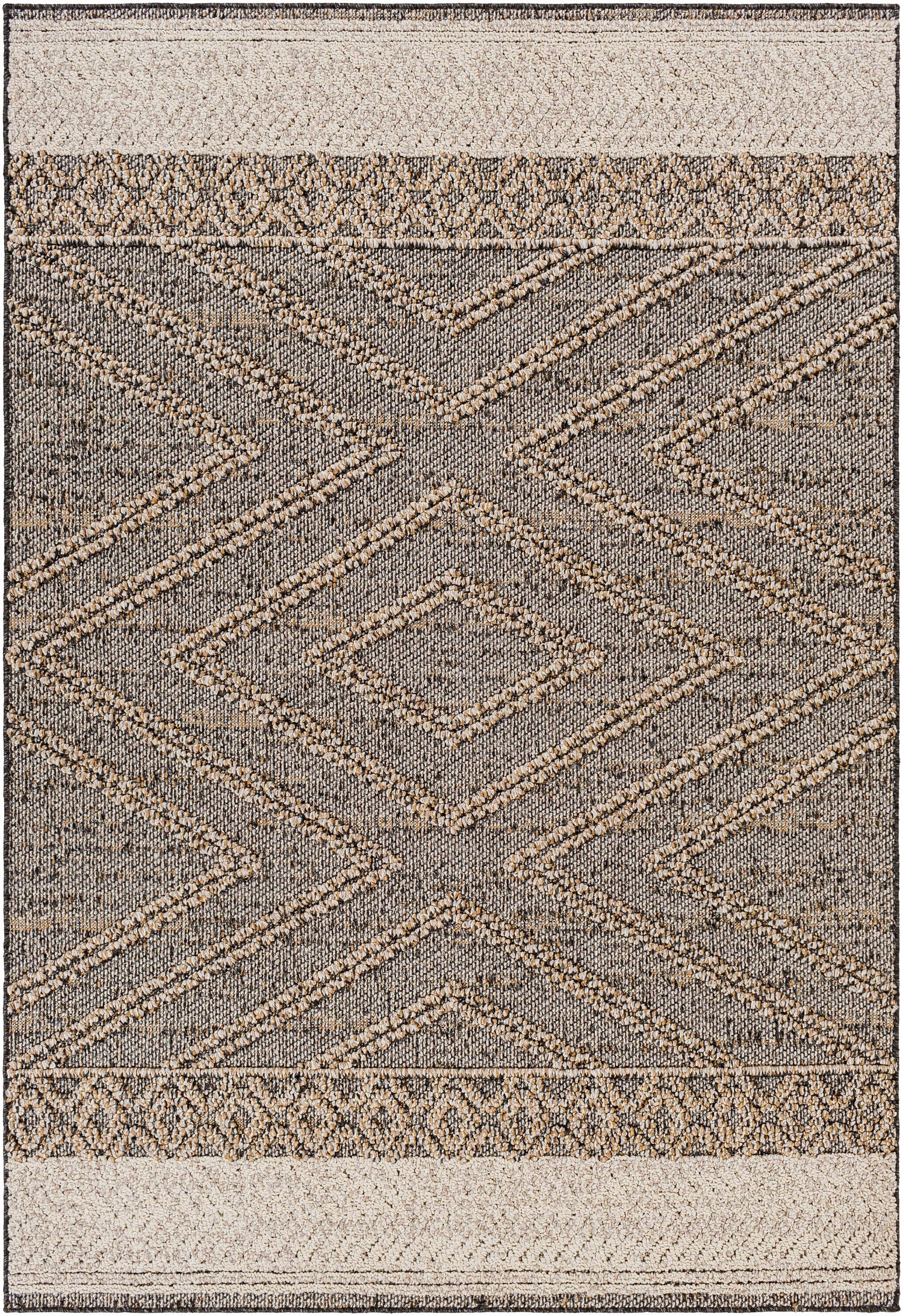 Beige Charcoal Areli Outdoor Area Rug
