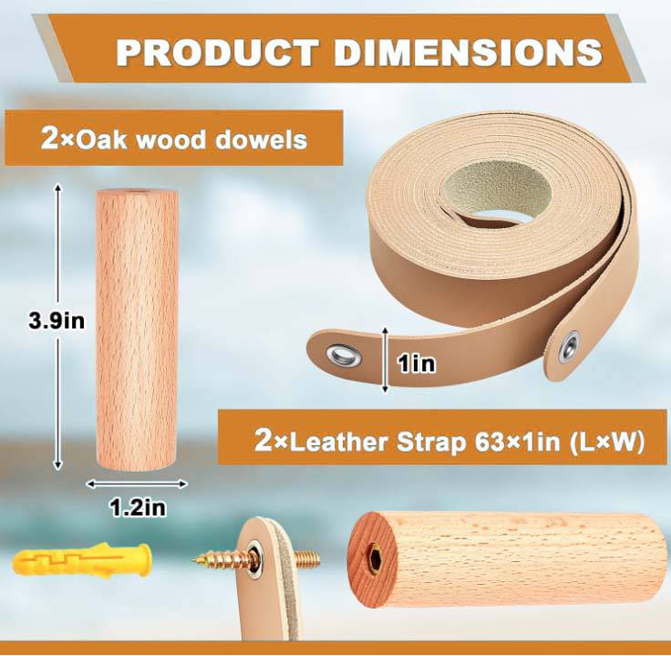 Surfboard Wall Rack - Leather Strap Hanging Surfboard Display