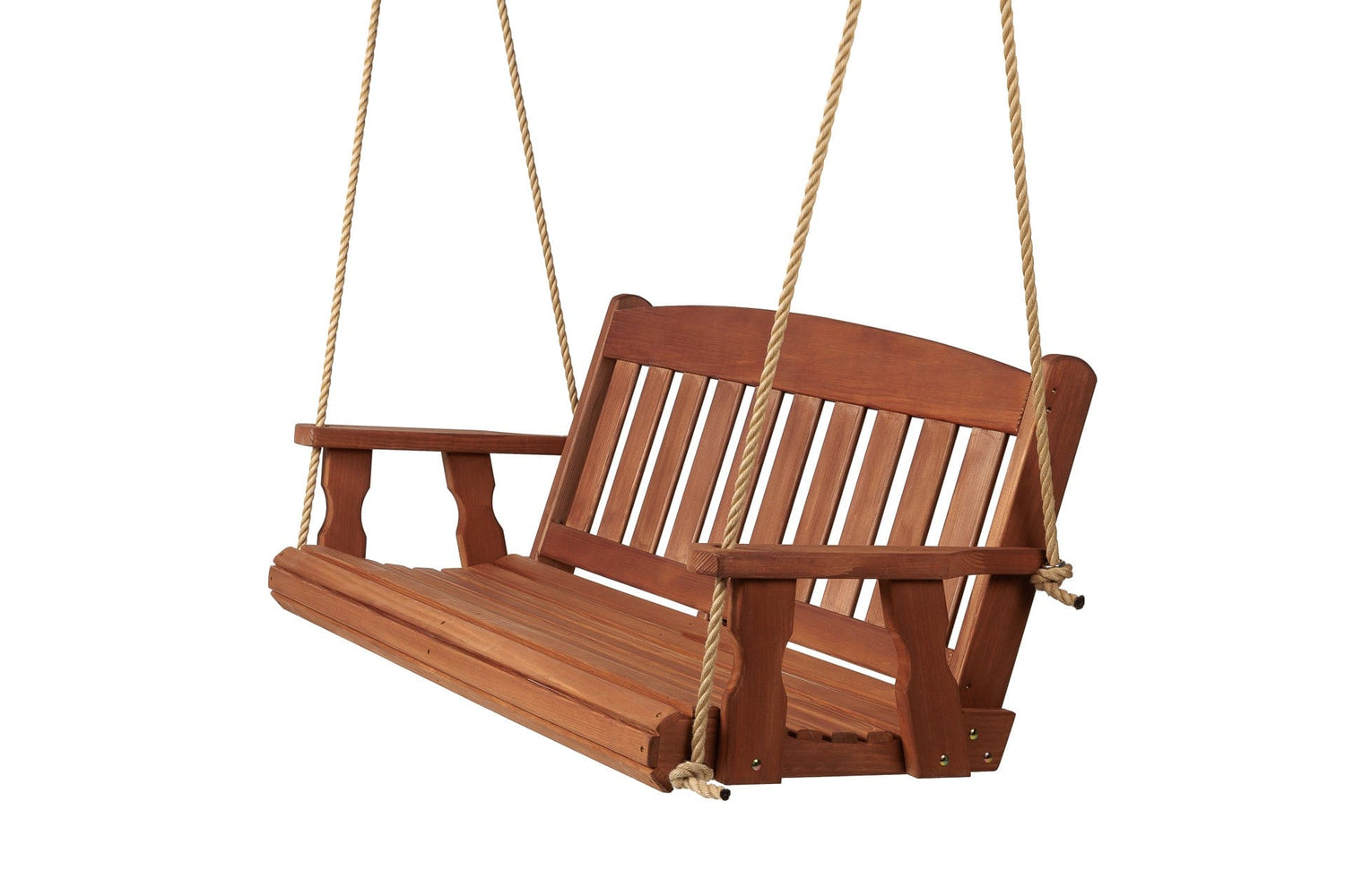 Amish Casual 4 Foot Cedar Stain Mission Porch Swing with Clearcoat