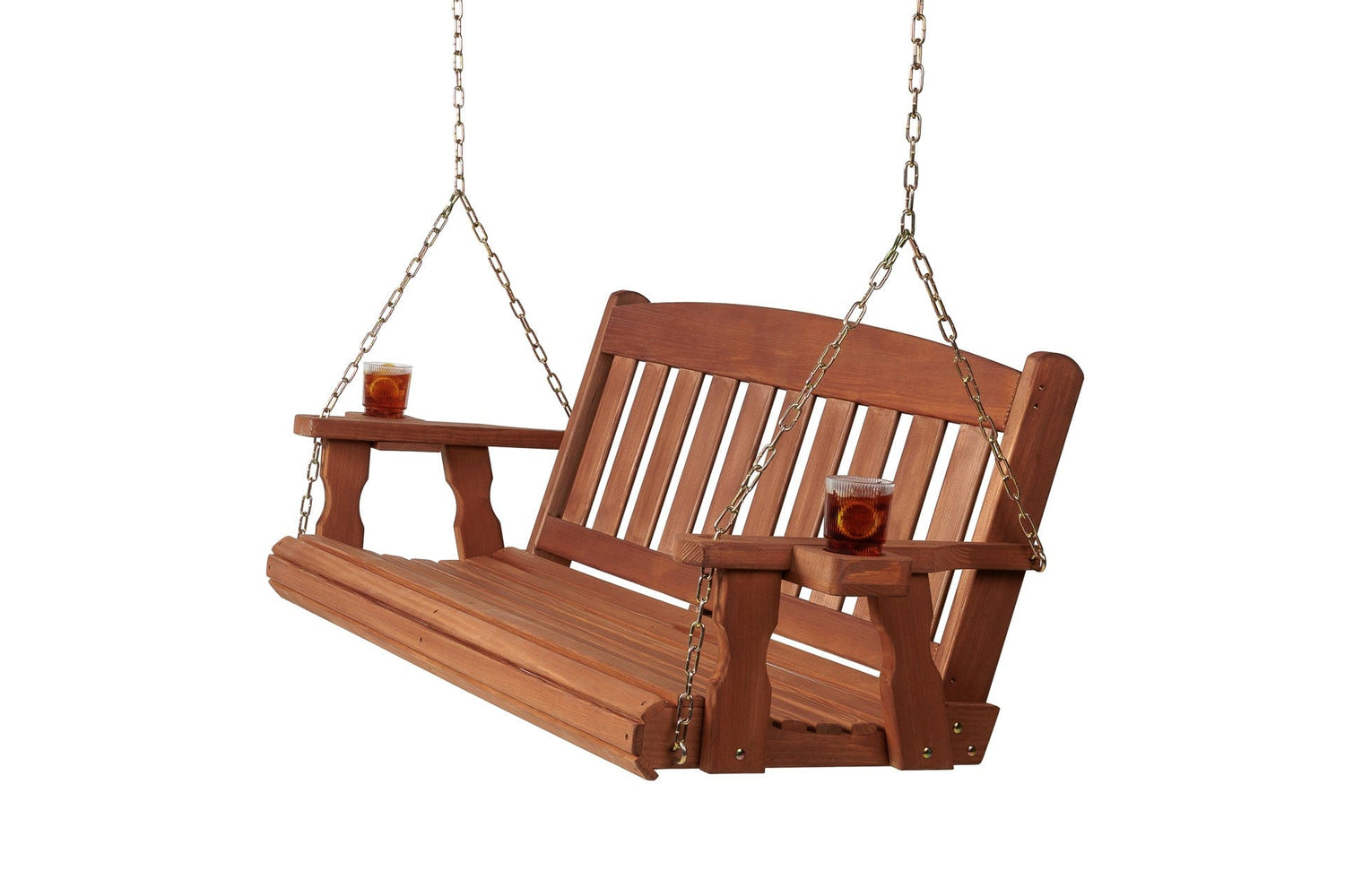 Amish Casual 4 Foot Cedar Stain Mission Porch Swing with Clearcoat
