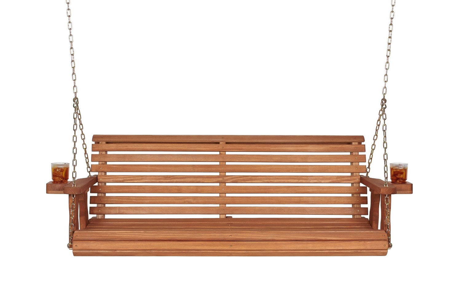 Amish Casual 4 Foot Roll Back Porch Swing in Cedar with Clearcoat