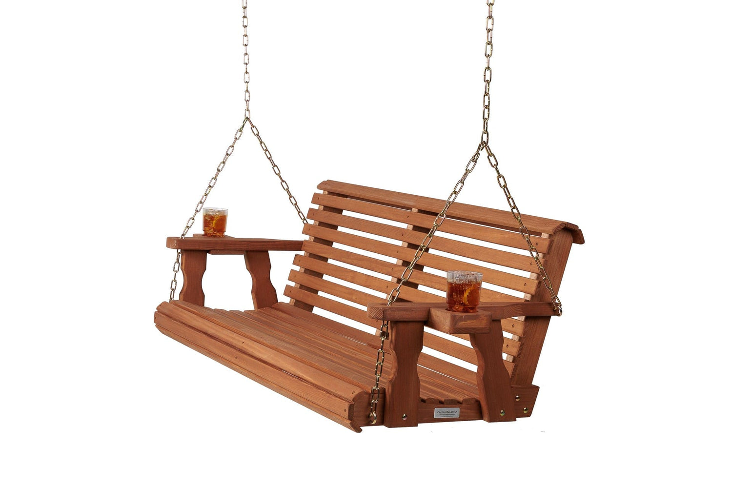 Amish Casual 5 Foot Roll Back Porch Swing in Cedar with Clearcoat