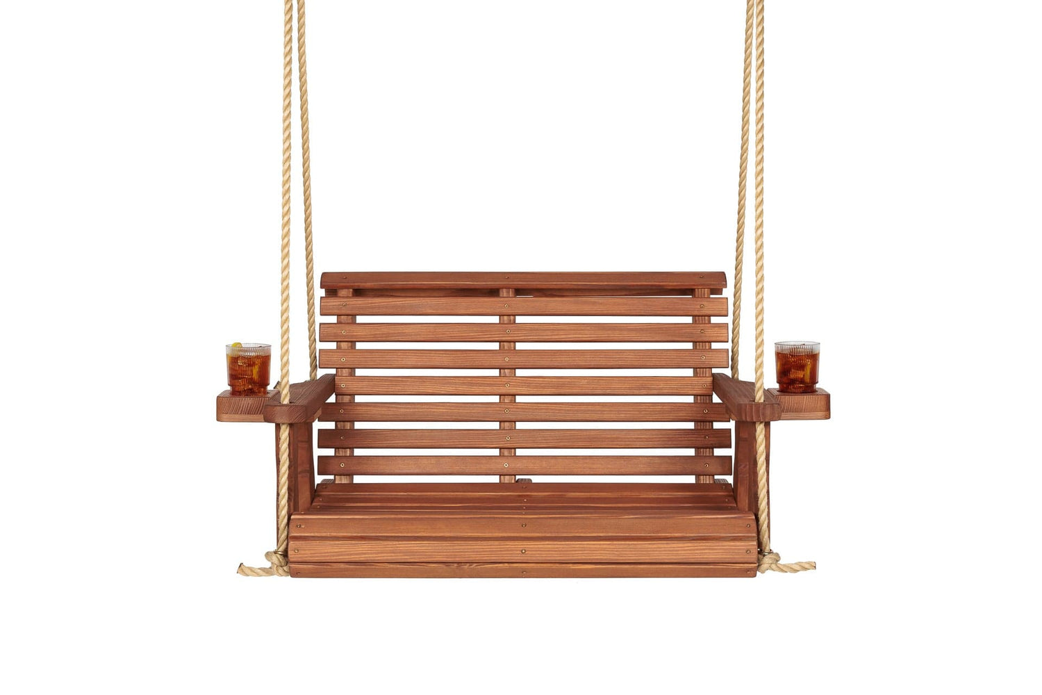 Amish Casual 3 Foot Roll Back Porch Swing in Cedar with Clearcoat