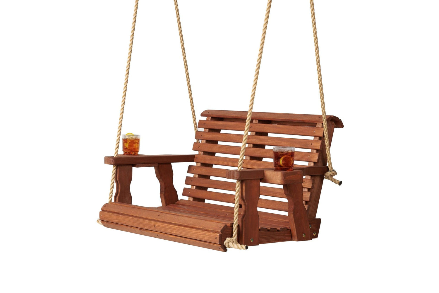 Amish Casual 3 Foot Roll Back Porch Swing in Cedar Stain