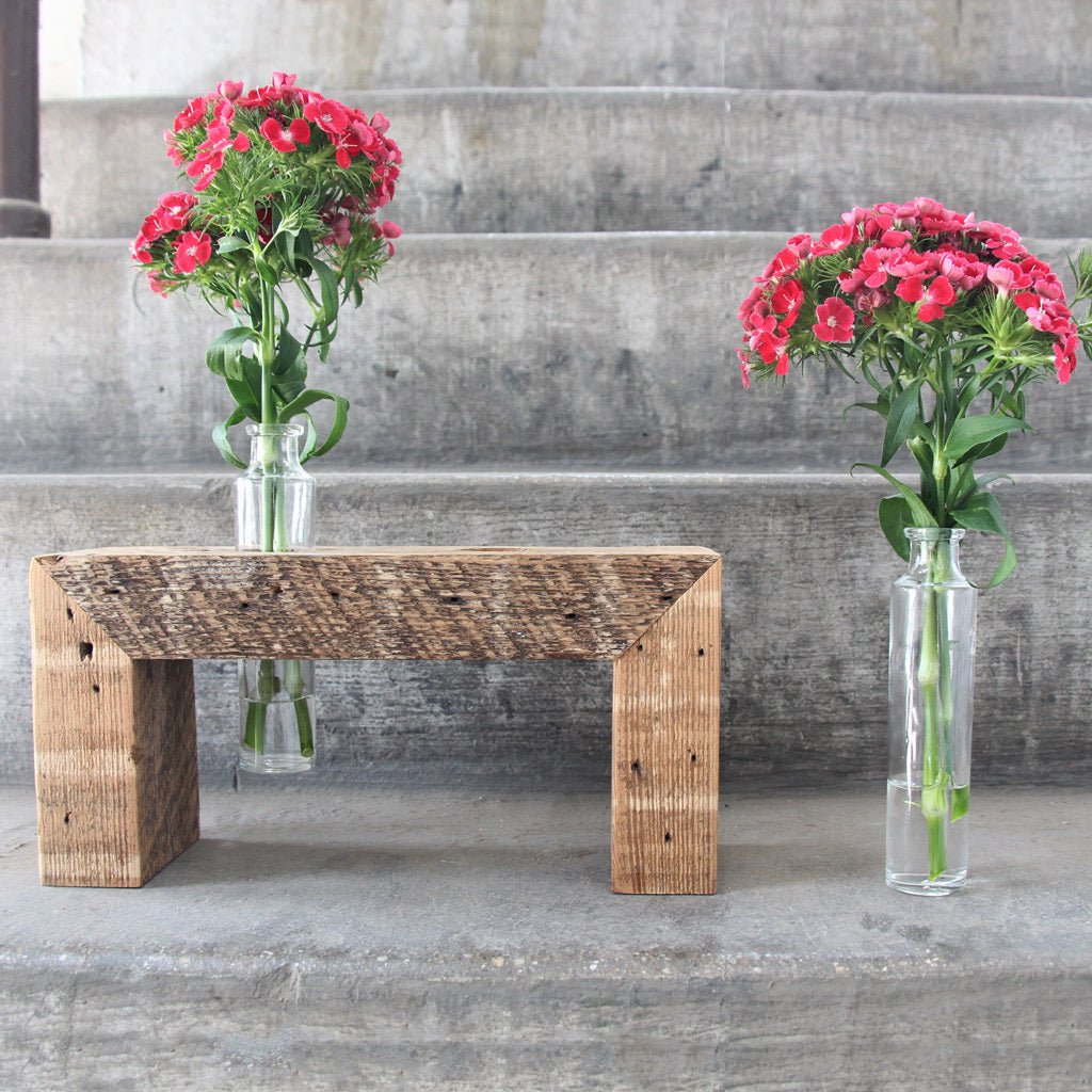 Rustic Wood Centerpiece: 4 Bud Vase