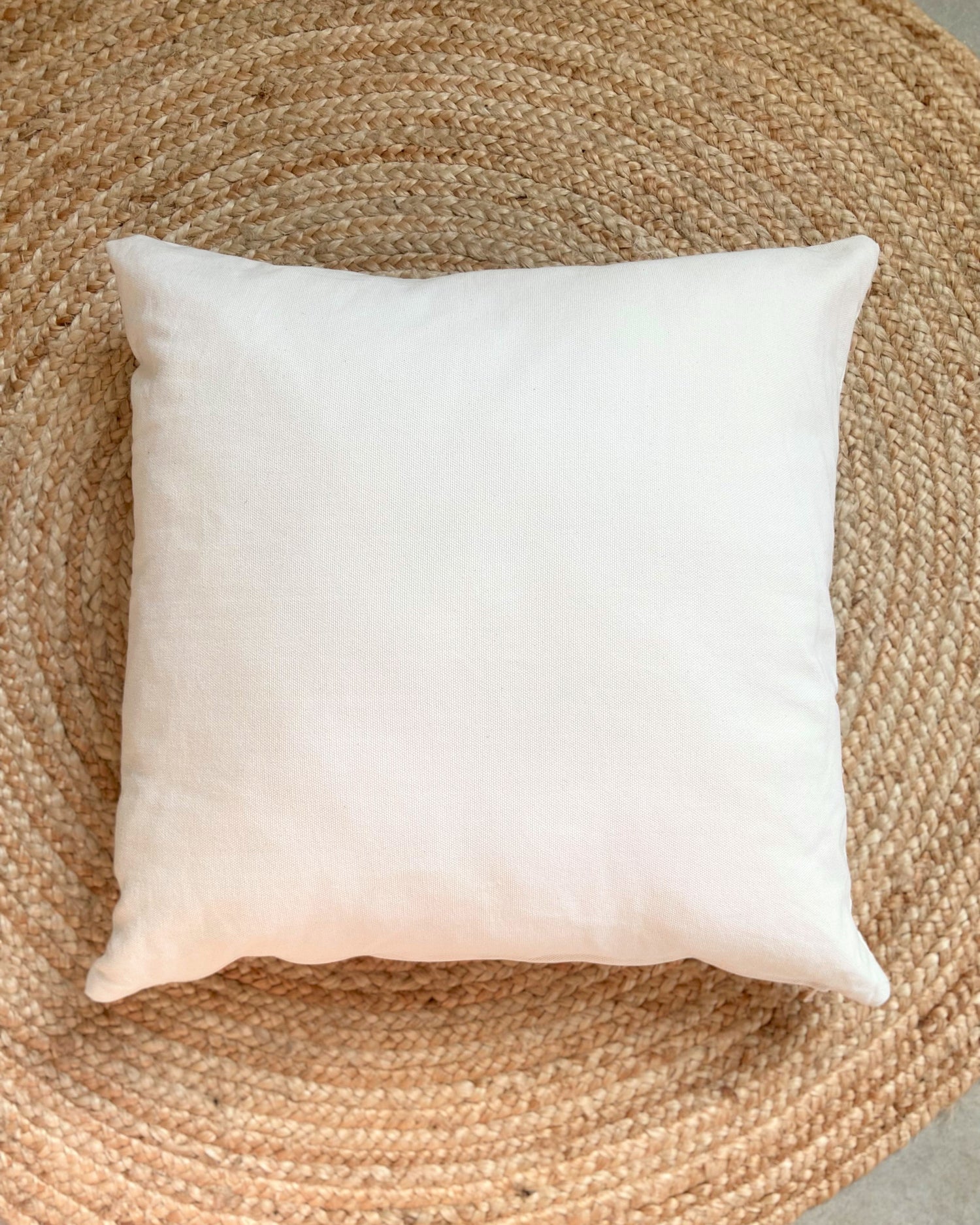 Off White Cotton Canvas Throw Pillow Cover