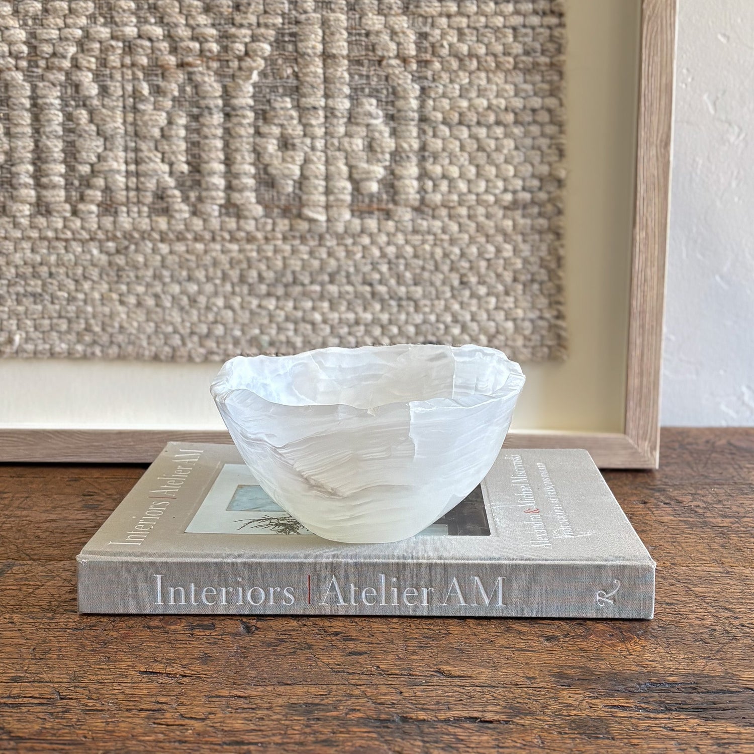 Hand Carved White Onyx Bowl