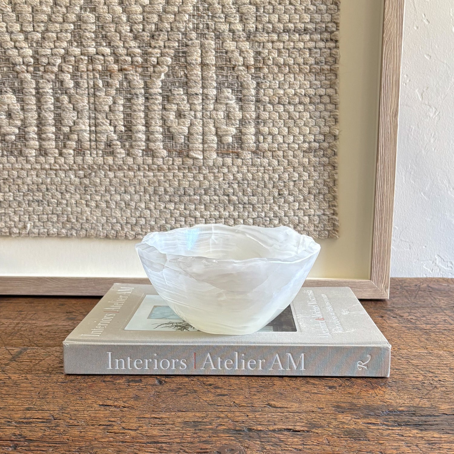 Hand Carved White Onyx Bowl