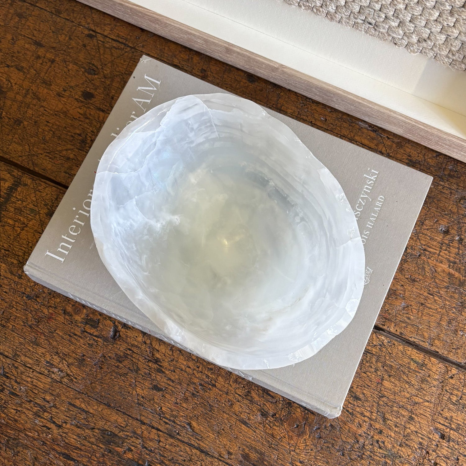 Hand Carved White Onyx Bowl