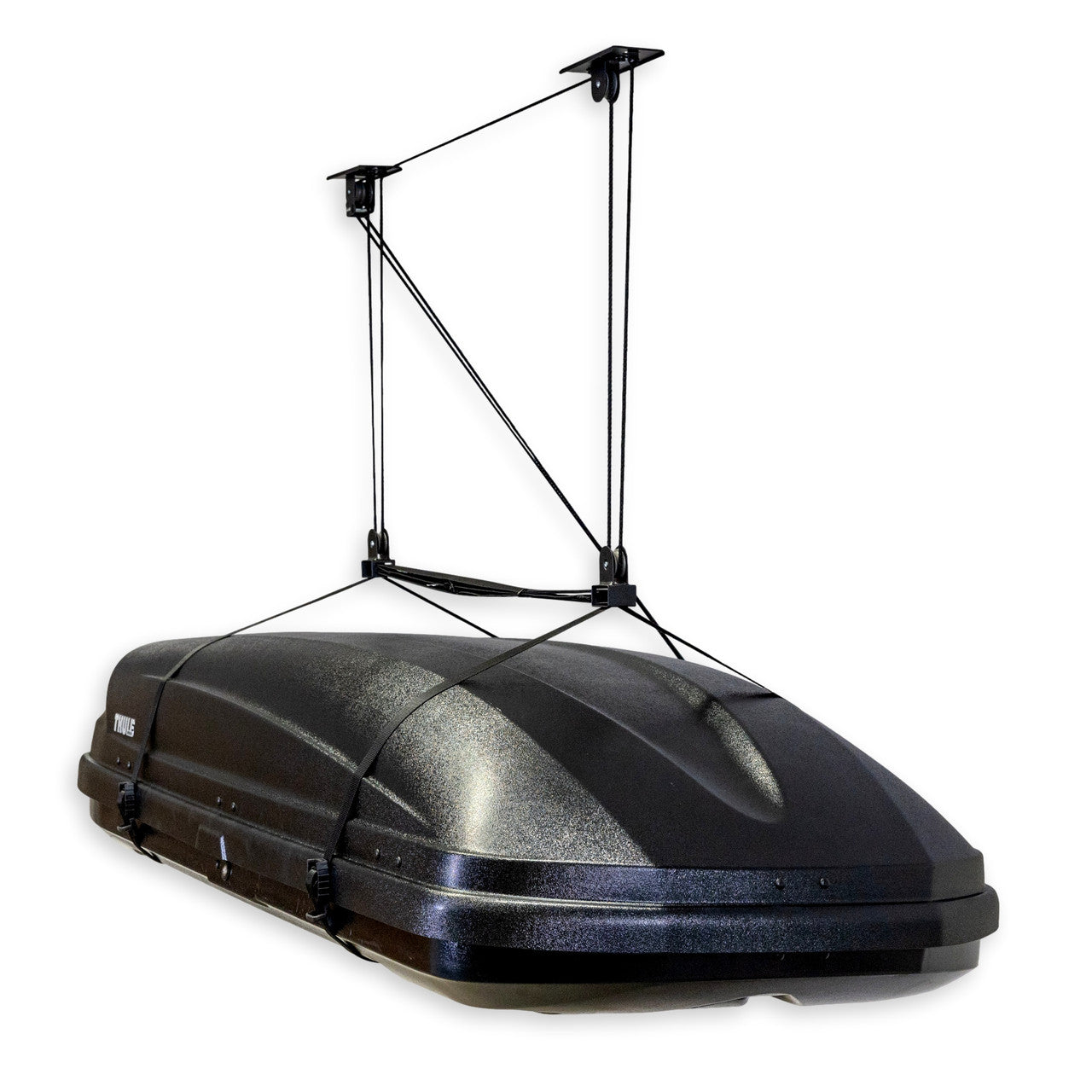 Essential Cargo Box Garage Ceiling Storage Hoist | Holds up to 150 lbs | 14' Lift