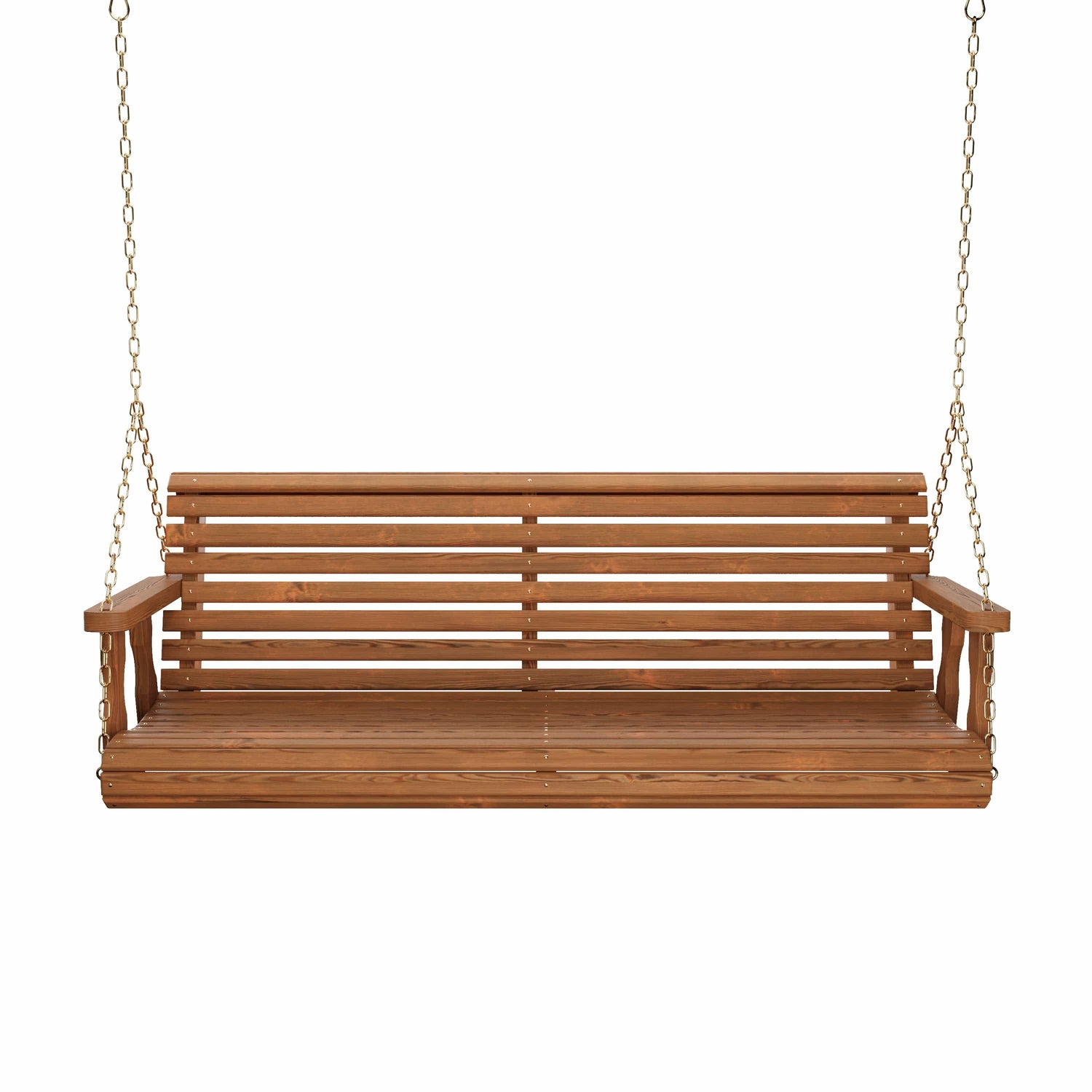 Amish Casual 6 Foot Roll Back Porch Swing in Oak with Clearcoat