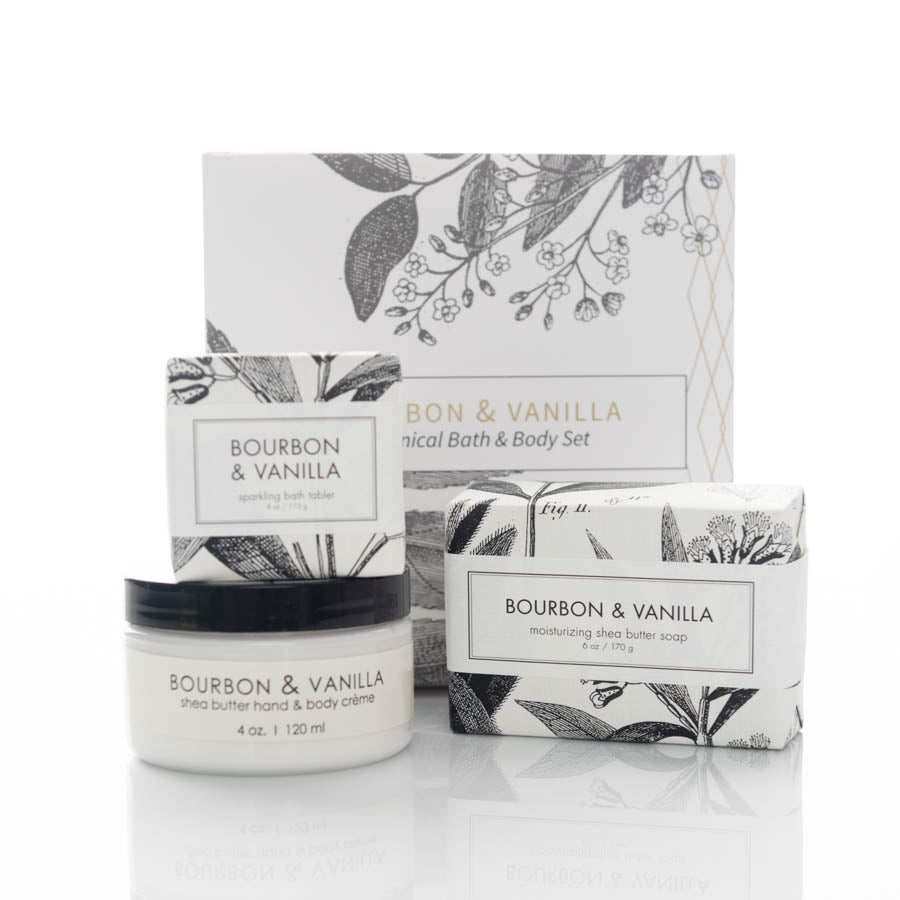 Botanical Bath & Body Gift Set - Bourbon & Vanilla