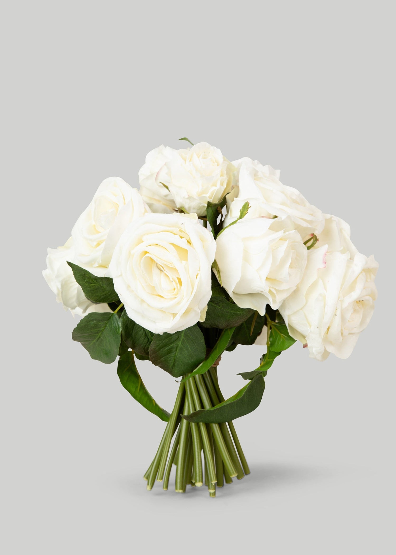 Premium Faux-Ever Rose Bouquet in Cream - 12