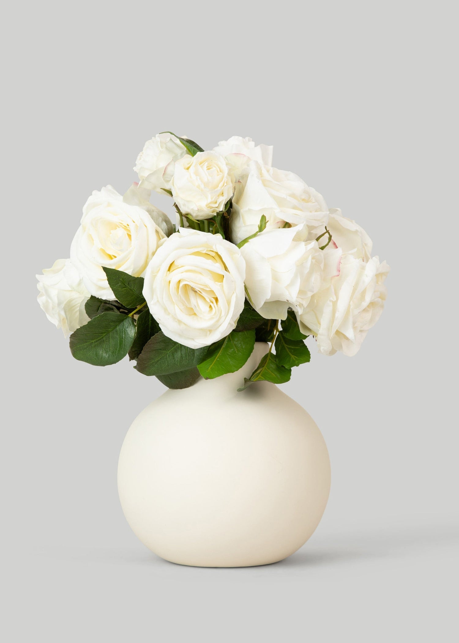 Premium Faux-Ever Rose Bouquet in Cream - 12