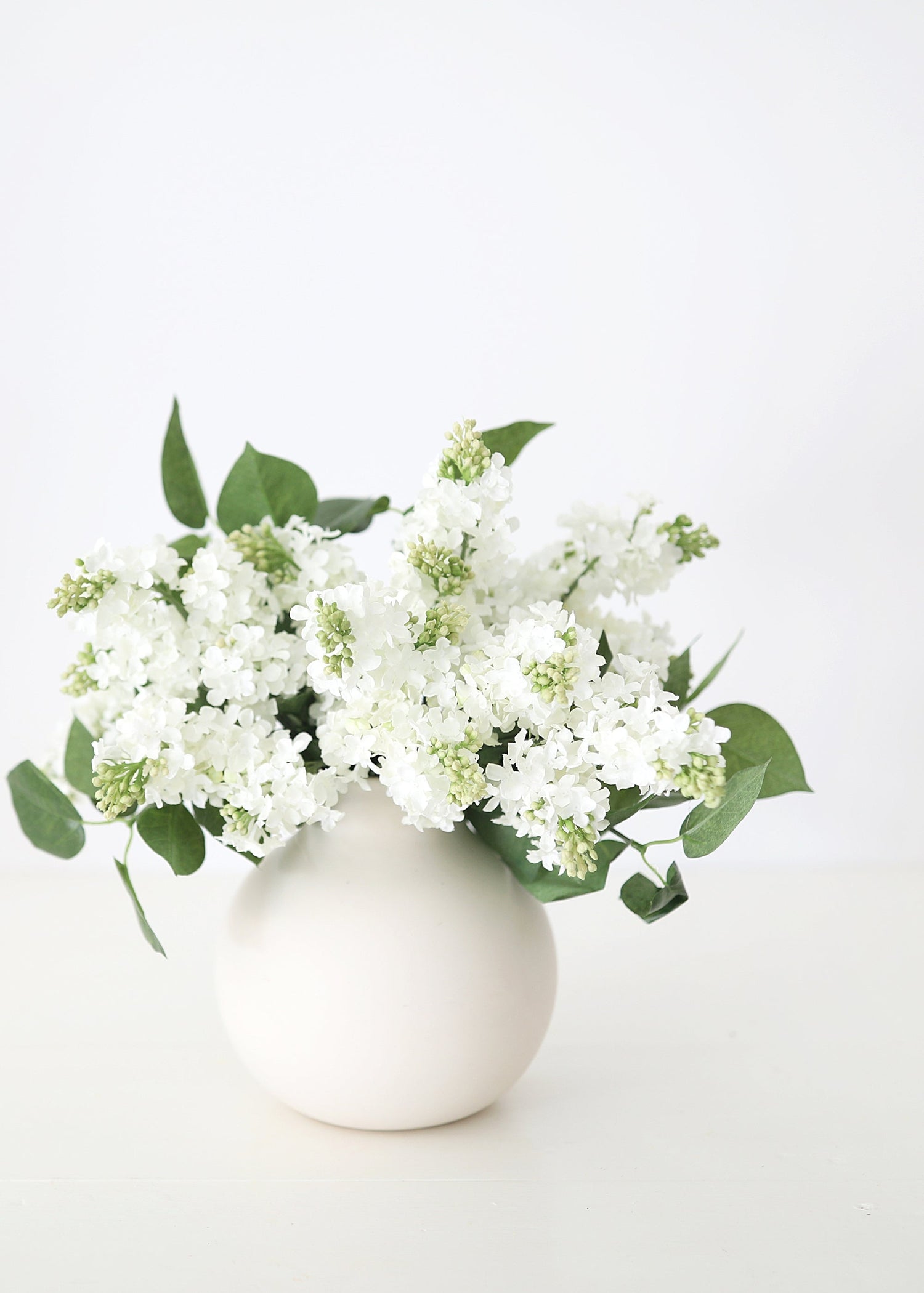 Artificial Blooming Lilac Branch in White - 26