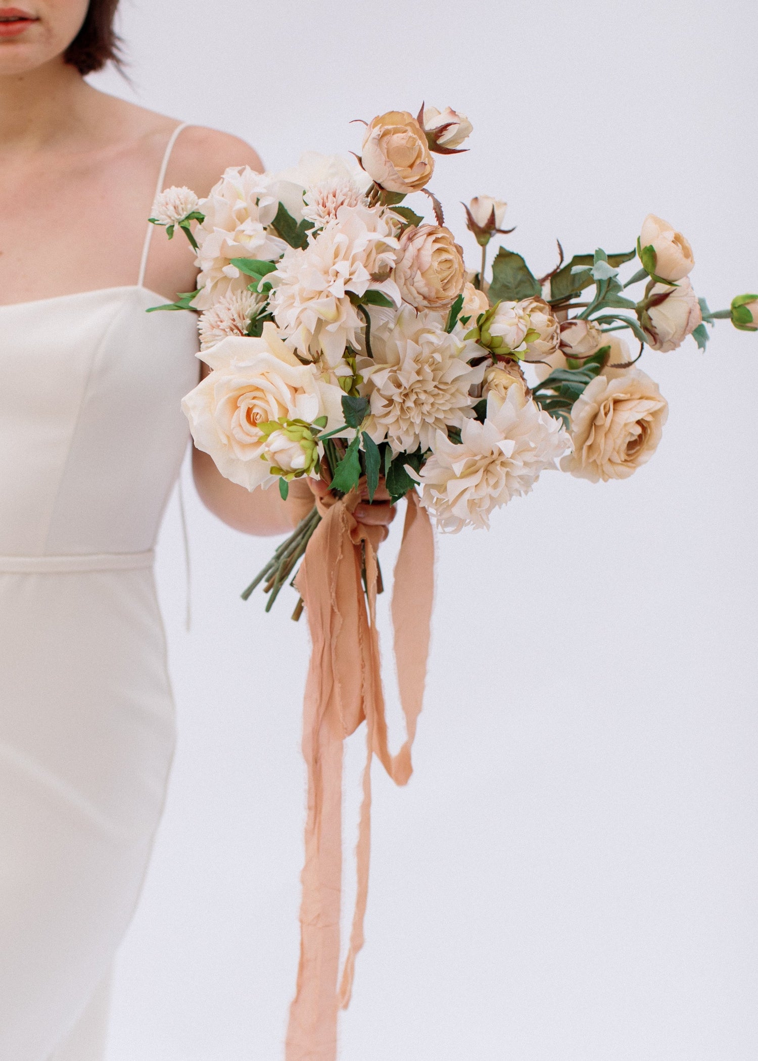 Ivory Artificial Dahlia Flower - 19.5