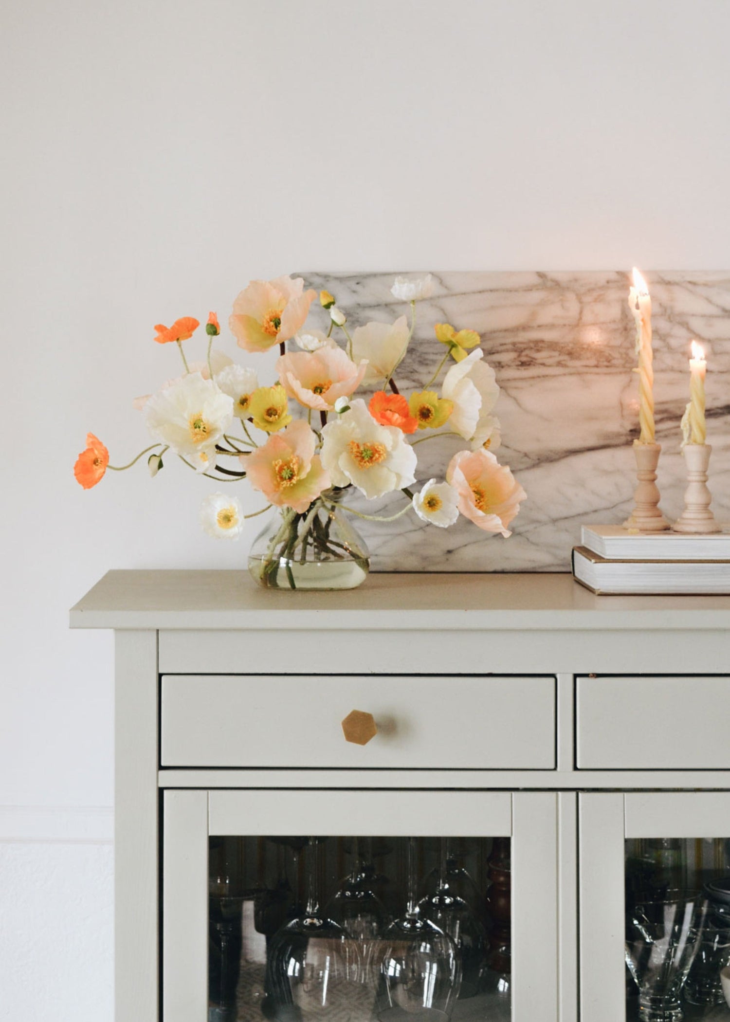 White Artificial Poppy Flowers - 29