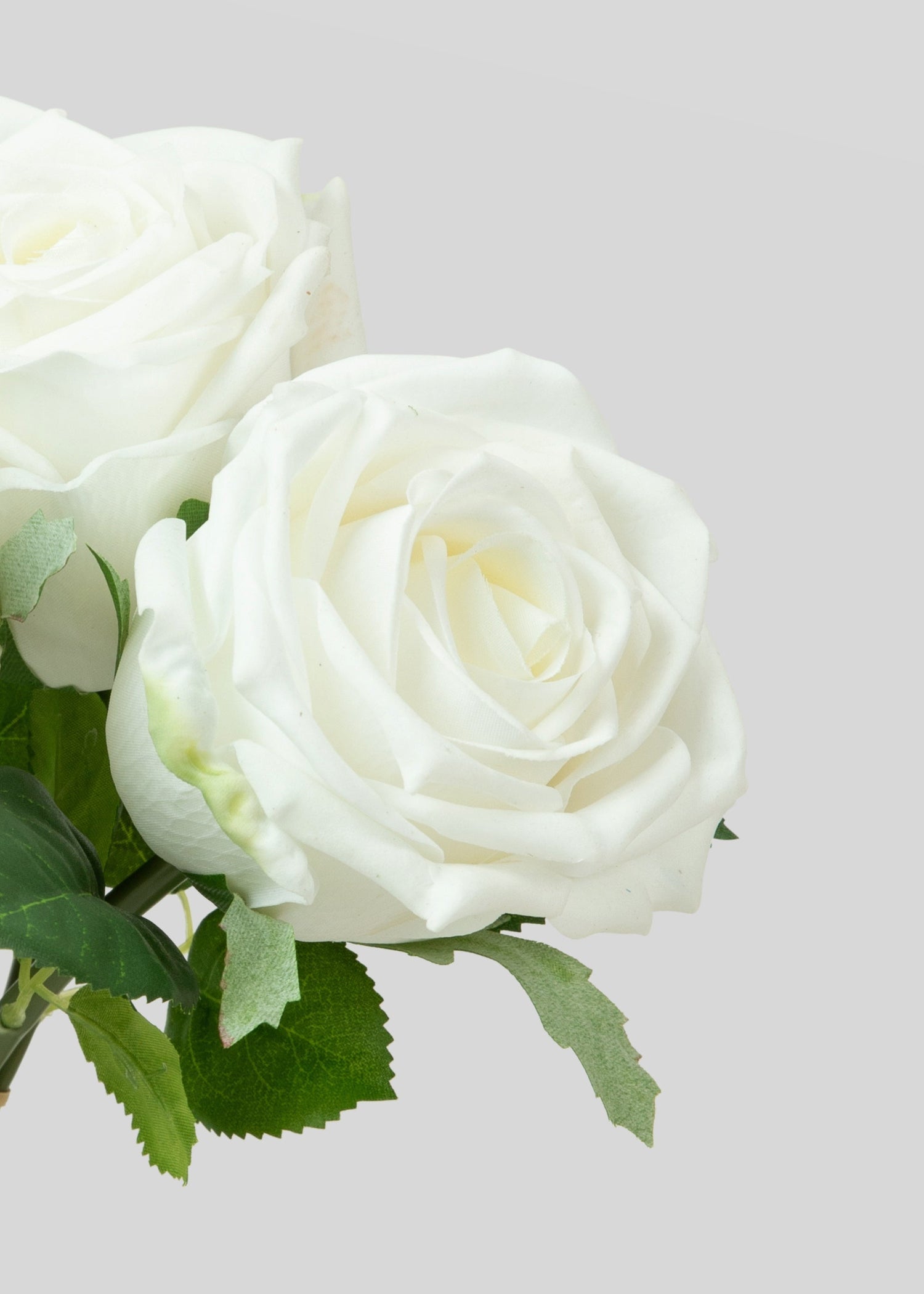 Artificial Flower Bundle of White Natural Touch Roses - 11.5