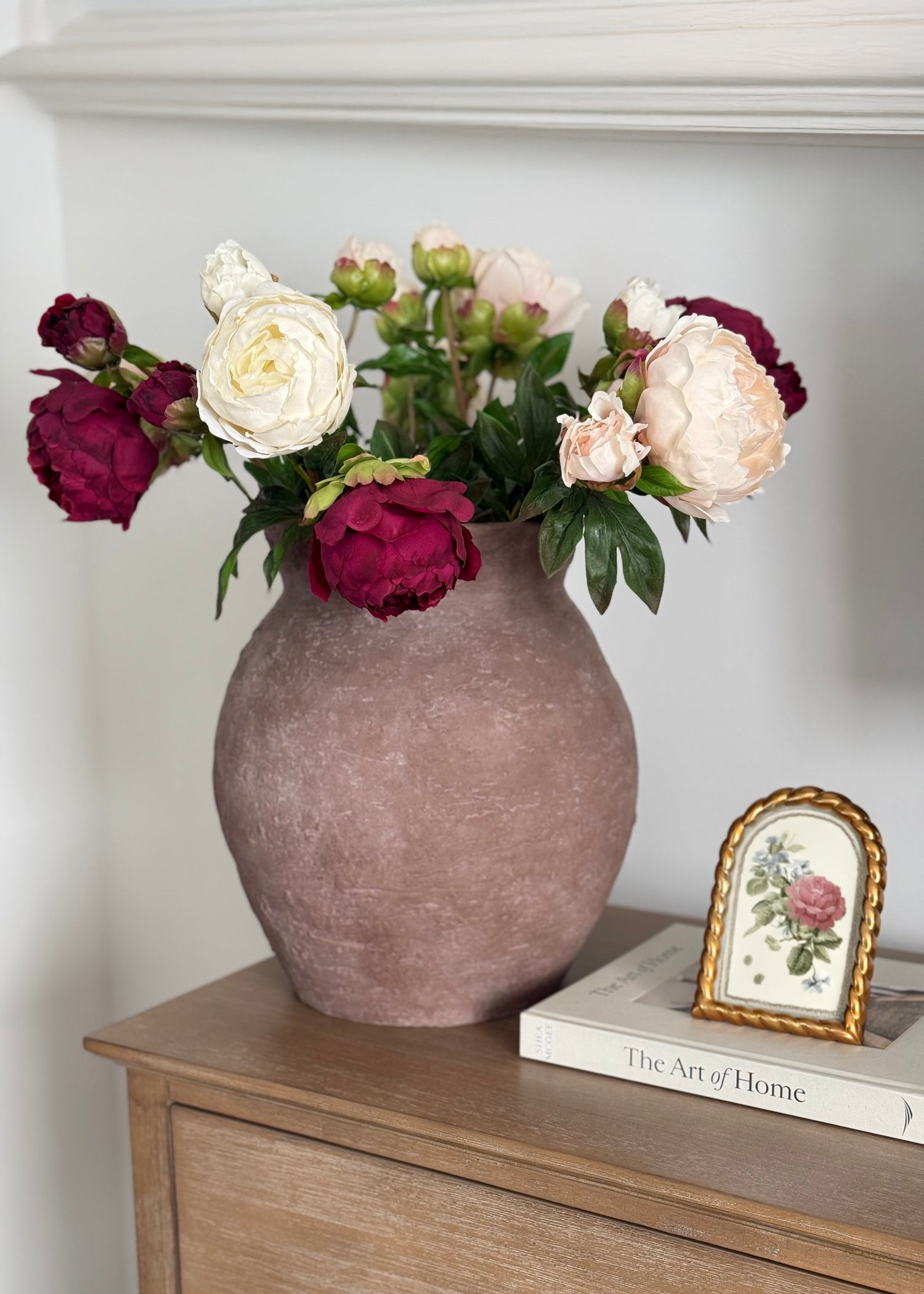 Plum Fuchsia Real Touch Peony - 27