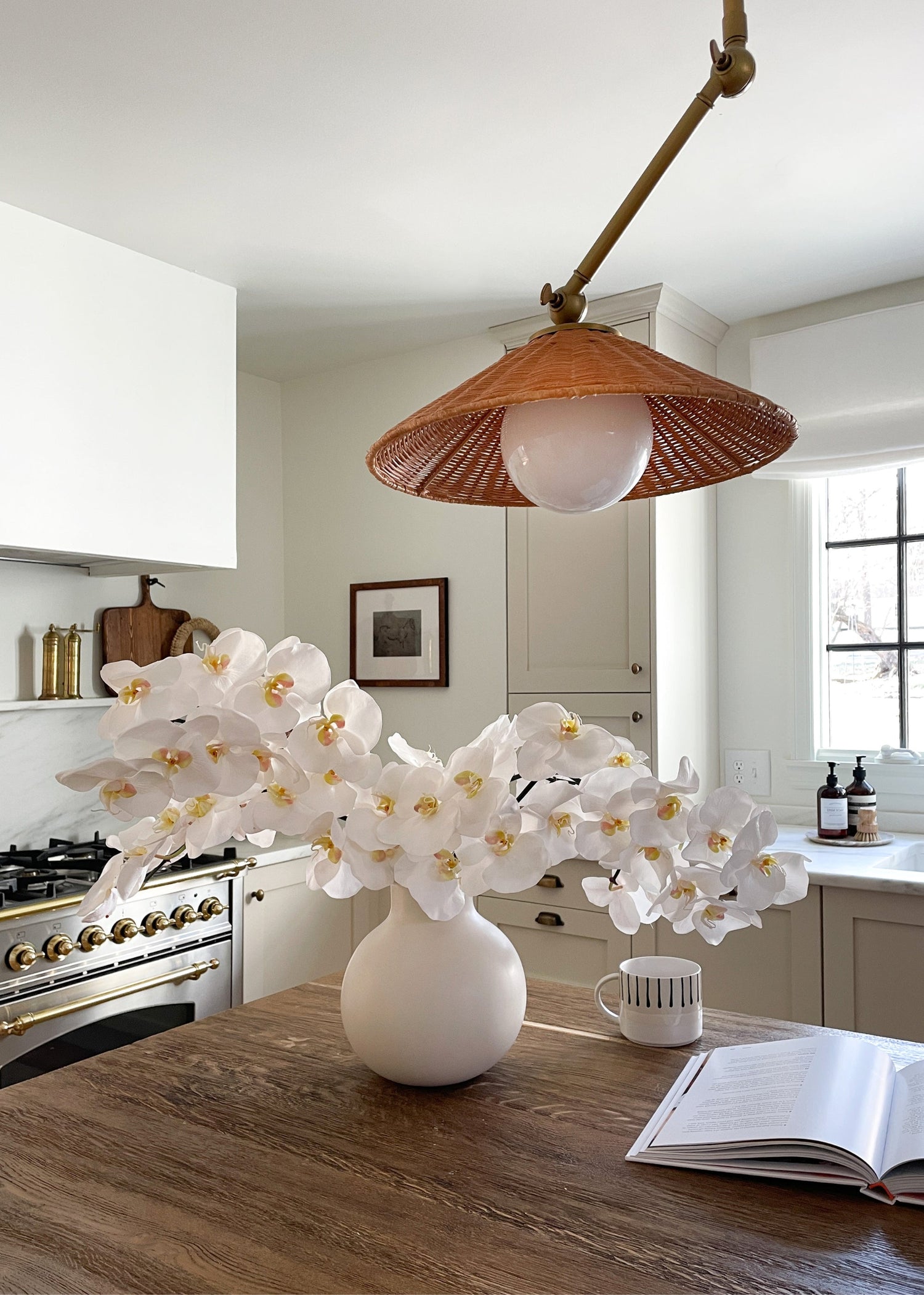 Faux White Blooming Phalaenopsis Orchids - 40
