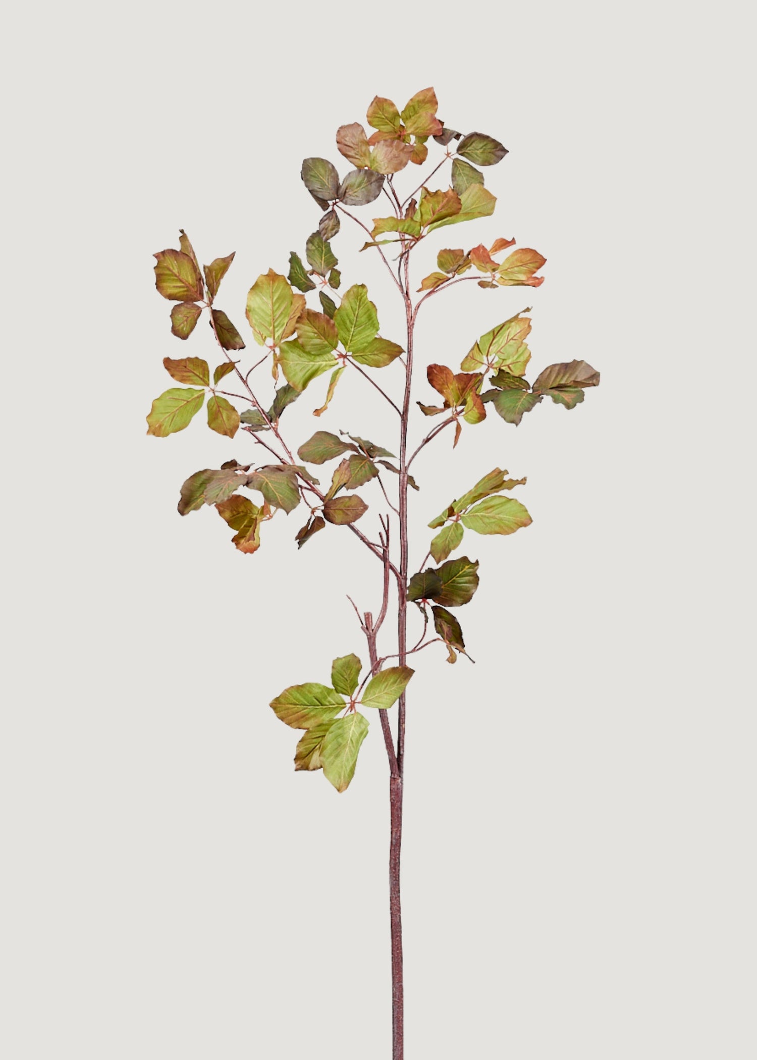 Tall Burgundy Green Faux Chestnut Leaf Branch - 47