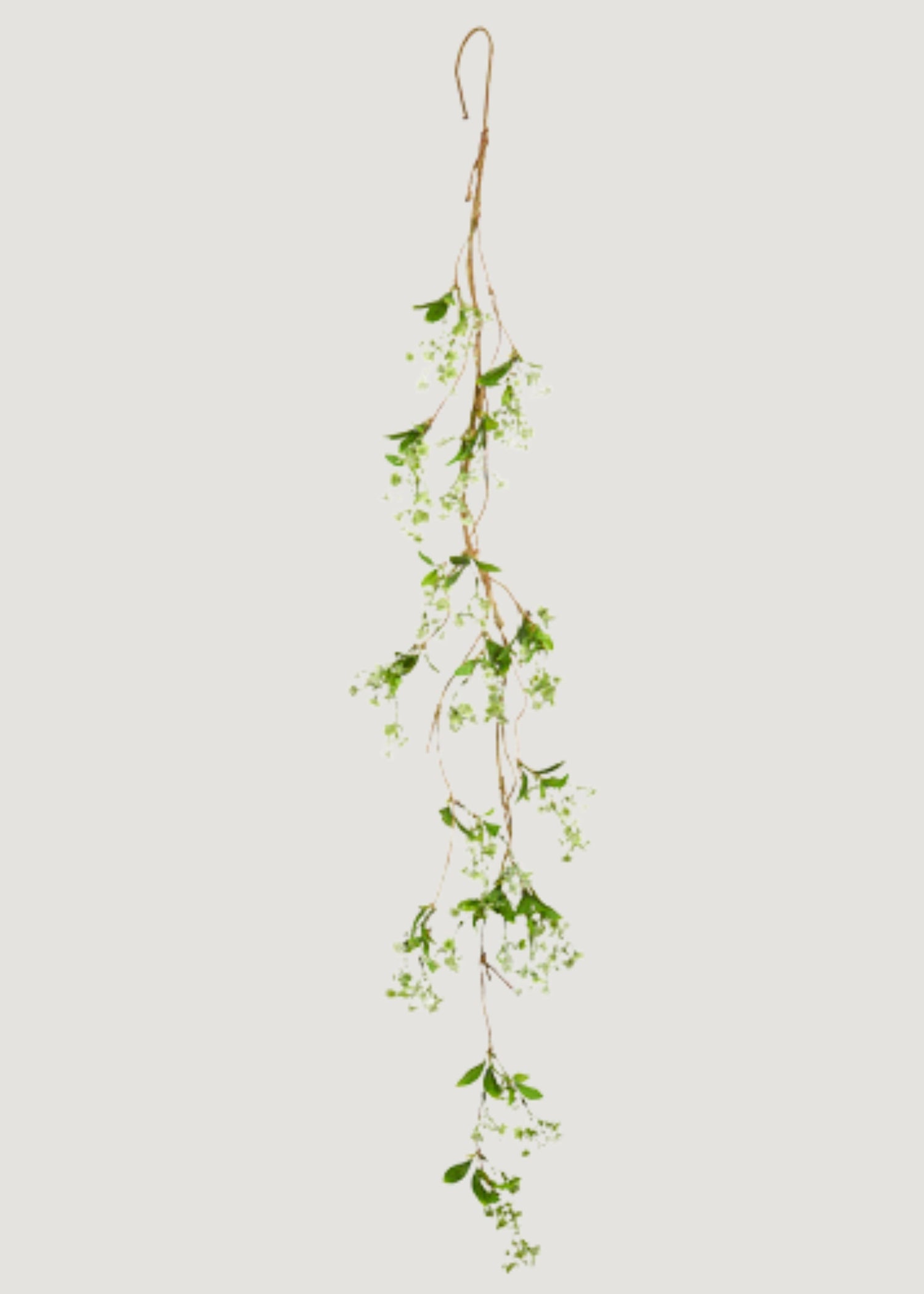 White and Green Fake Blooming Flower Garland - 60