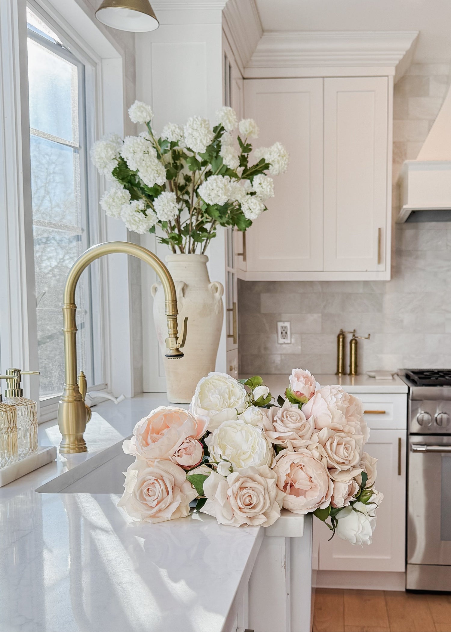 Real Touch Fake Flower English Rose with Bud - 21