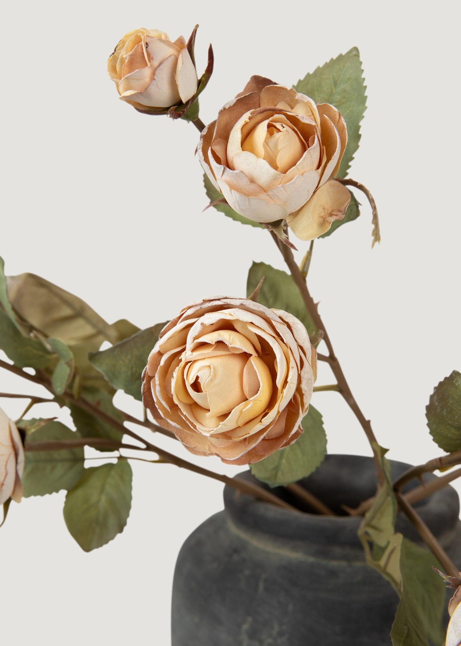 Dried Look Fake Roses in Beige - 21