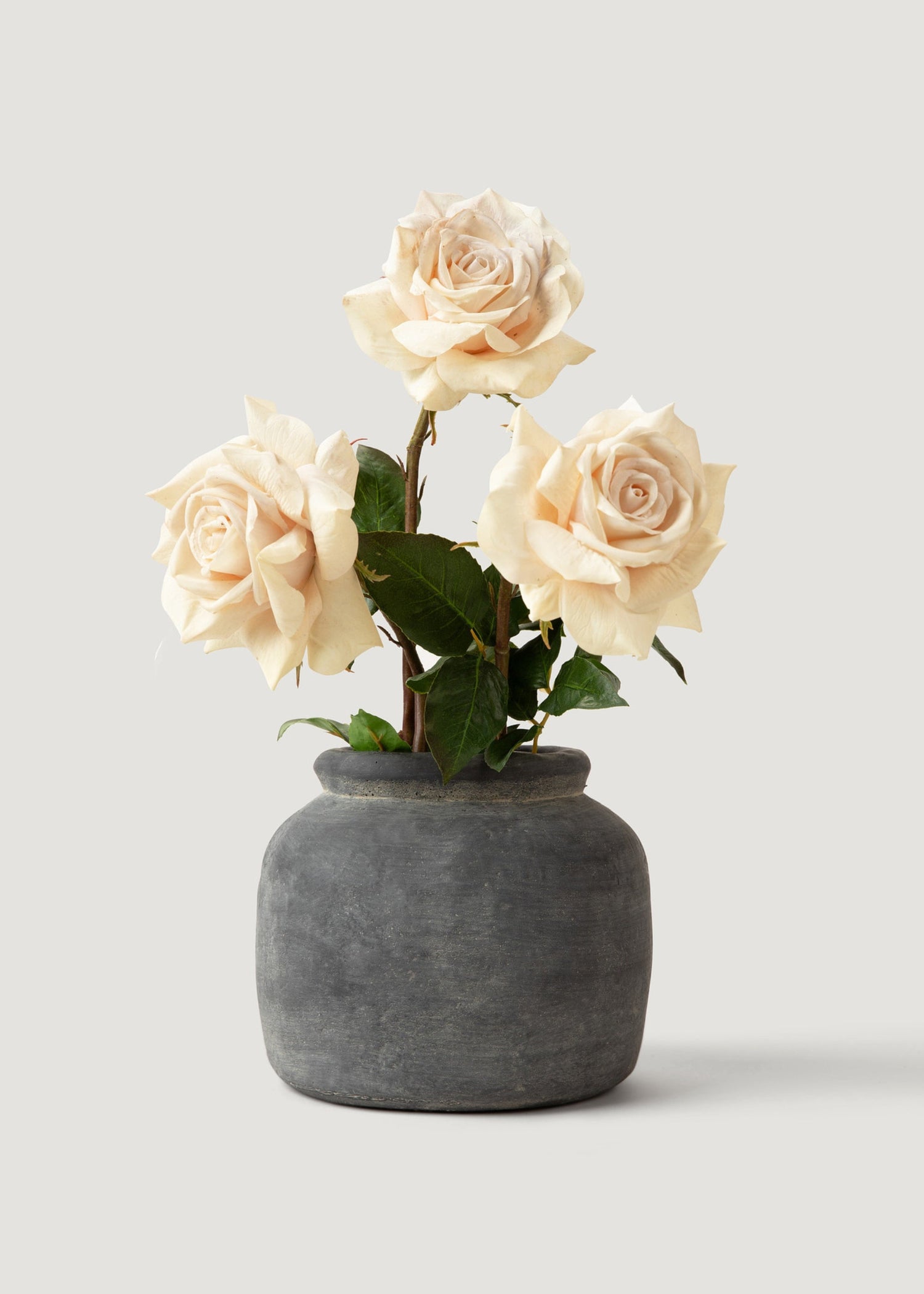 Beige Real Touch Duchess Rose Fake Flower - 20