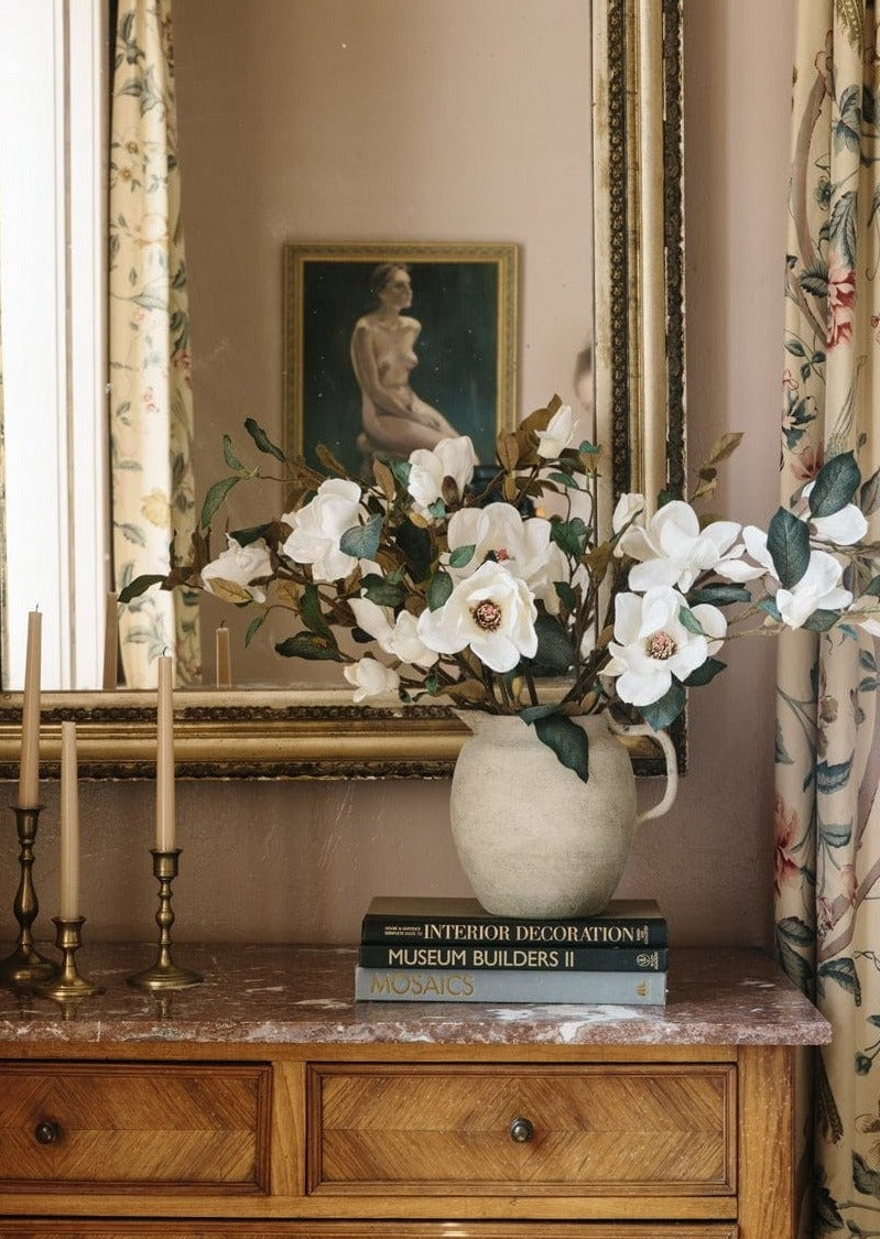 Cream Magnolia Fake Flower Branch - 35