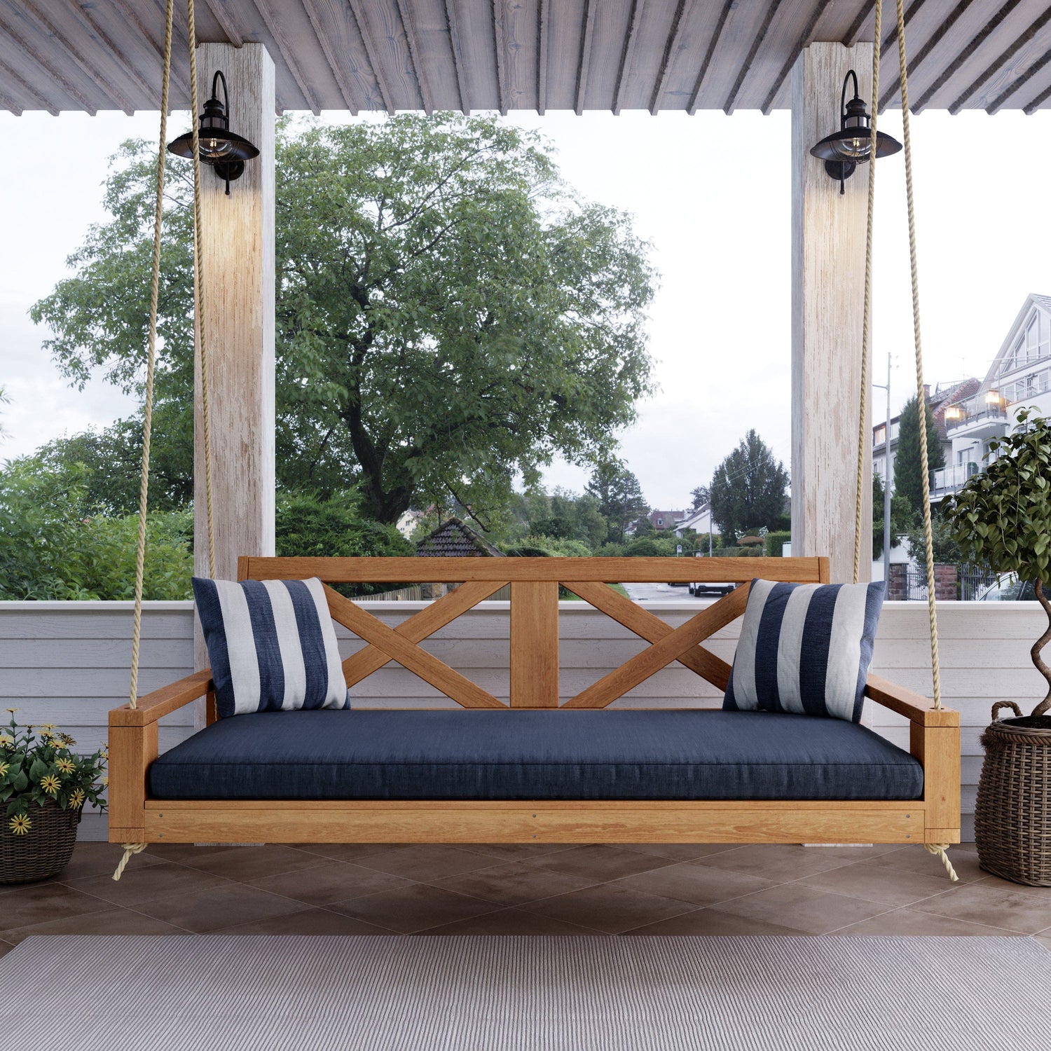 Amish Casual Malvern Porch Swing Bed, Twin Cedar with Clearcoat