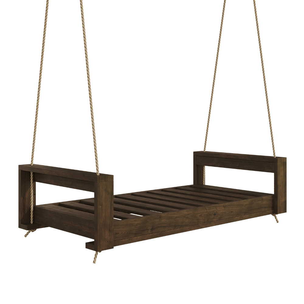 Amish Casual Lancaster Daybed Swing Bed, 4 Ft Dark Walnut