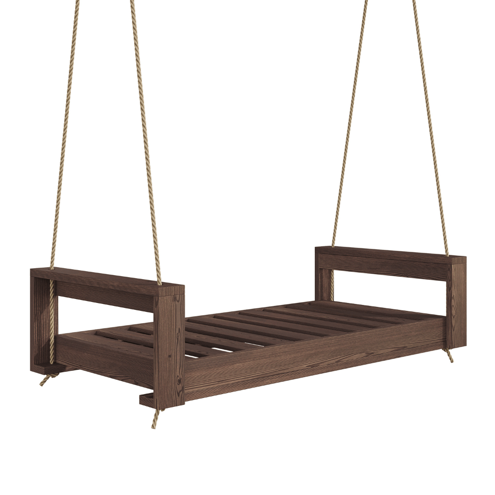Amish Casual Lancaster Daybed Swing Bed, Twin Oak with Clearcoat