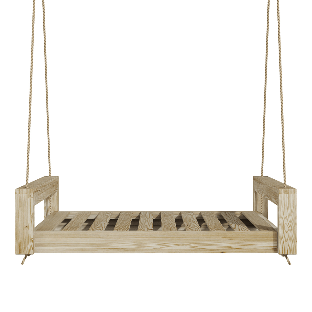 Amish Casual Lancaster Daybed Swing Bed, Twin Unfinished with Clearcoat