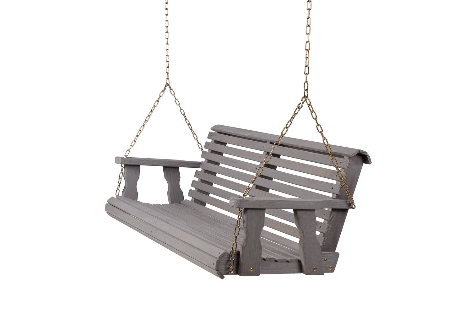 Amish Casual 5 Foot Roll Back Porch Swing in Grey Stain