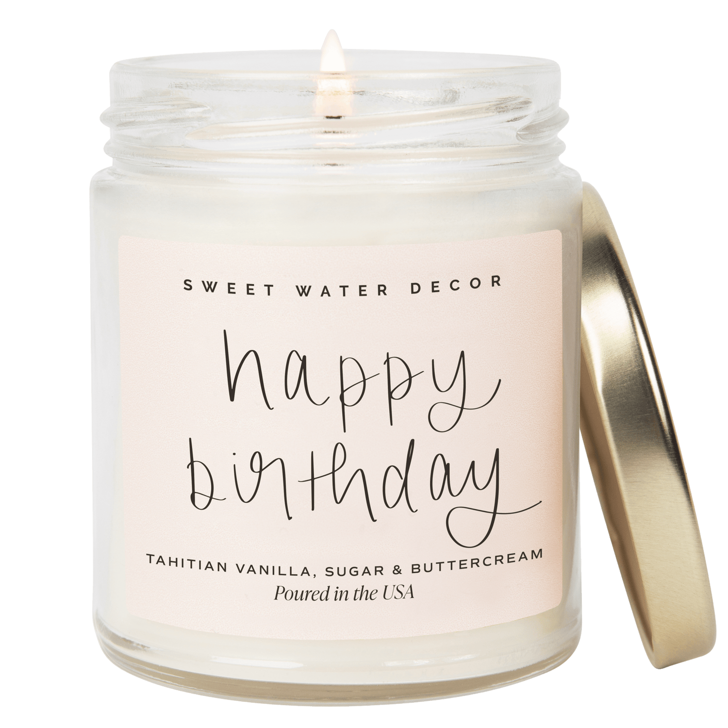 Happy Birthday Soy Candle - Clear Jar - 9 oz