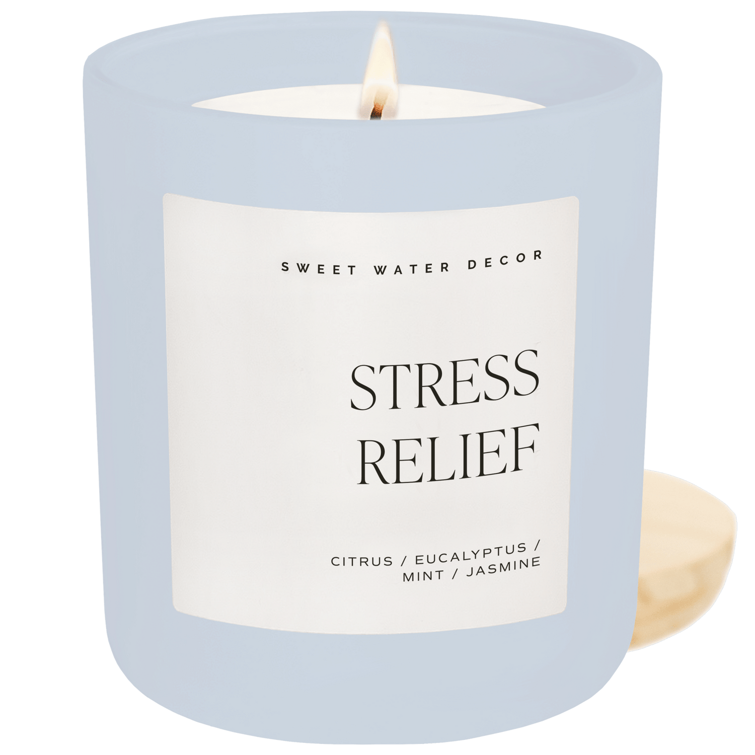 Stress Relief Soy Candle - Blue Matte Jar - 15 oz