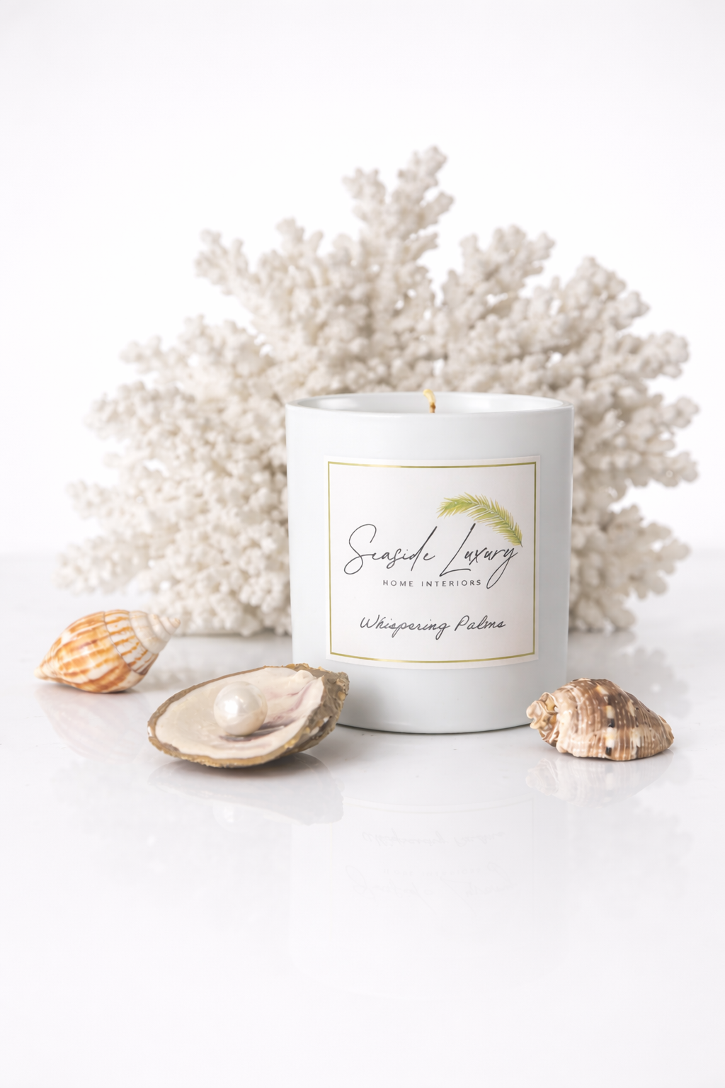 Seaside Luxury Whispering Palms Candle and Reed Diffuser Set