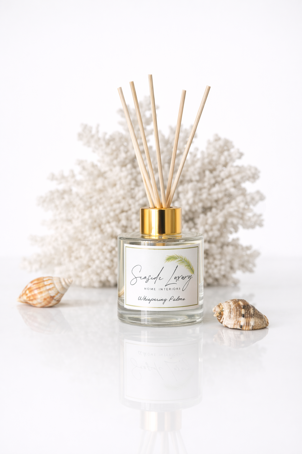Seaside Luxury Whispering Palms Candle and Reed Diffuser Set