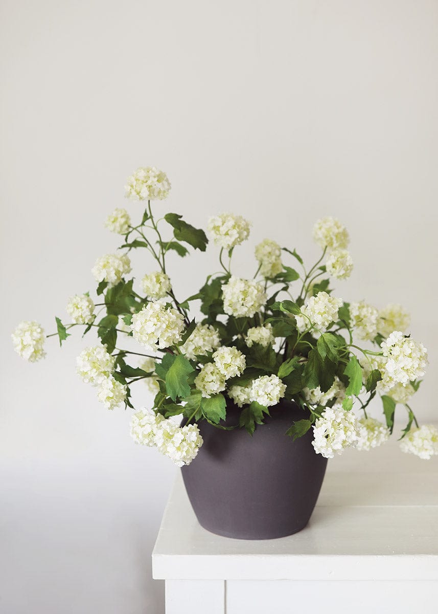 Cream White Artificial Snowball Flowers - 24