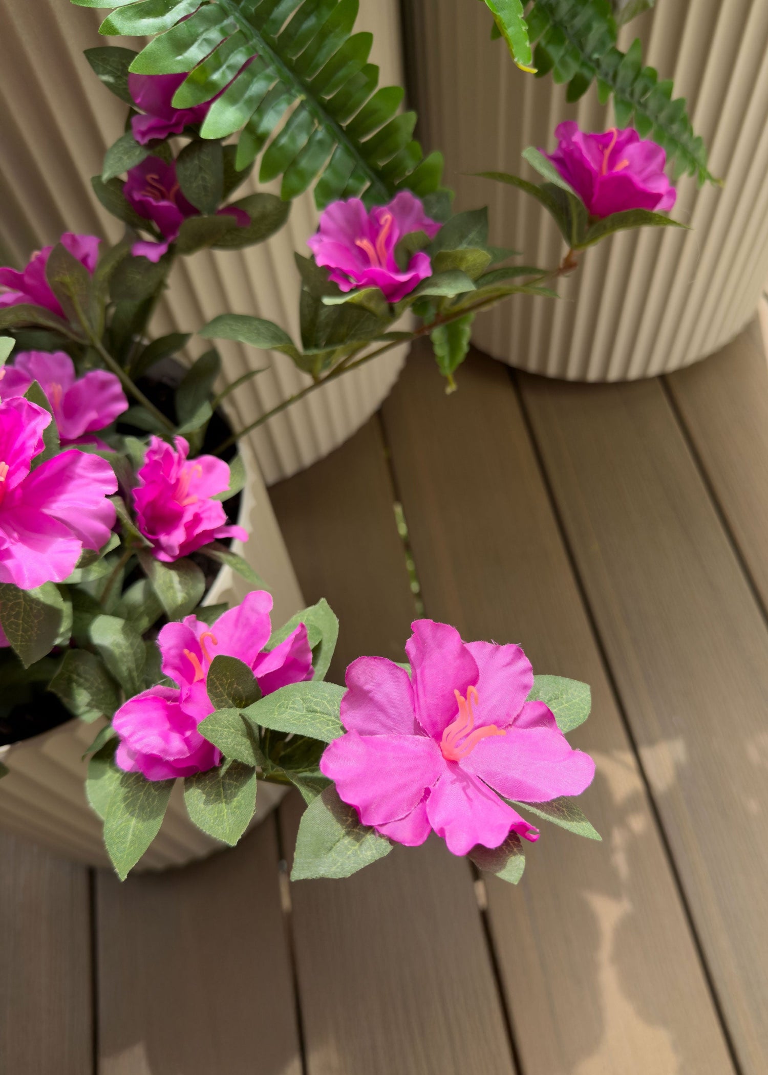 UV Treated Indoor/Outdoor Fake Azalea Hanging Bush - 24