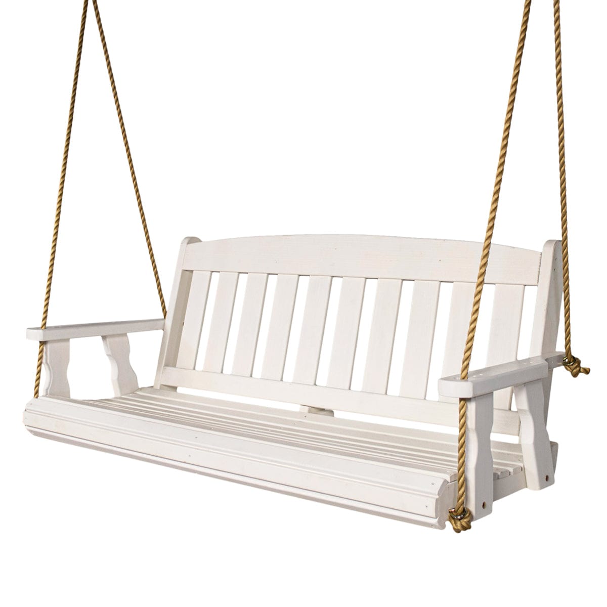 Amish Casual 5 Foot Semi-Solid White Mission Porch Swing