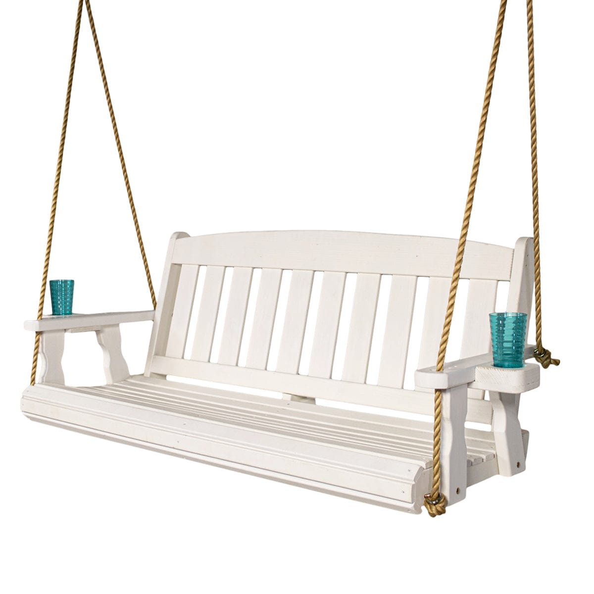 Amish Casual 5 Foot Semi-Solid White Mission Porch Swing