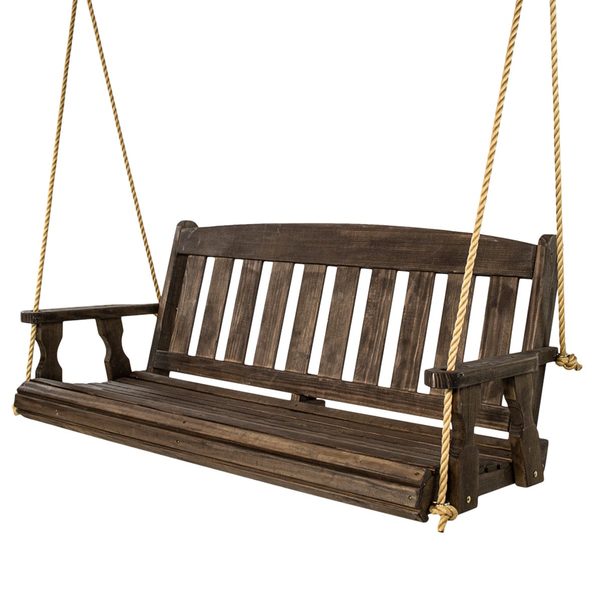 Amish Casual 5 Foot Dark Walnut Stain Mission Porch Swing