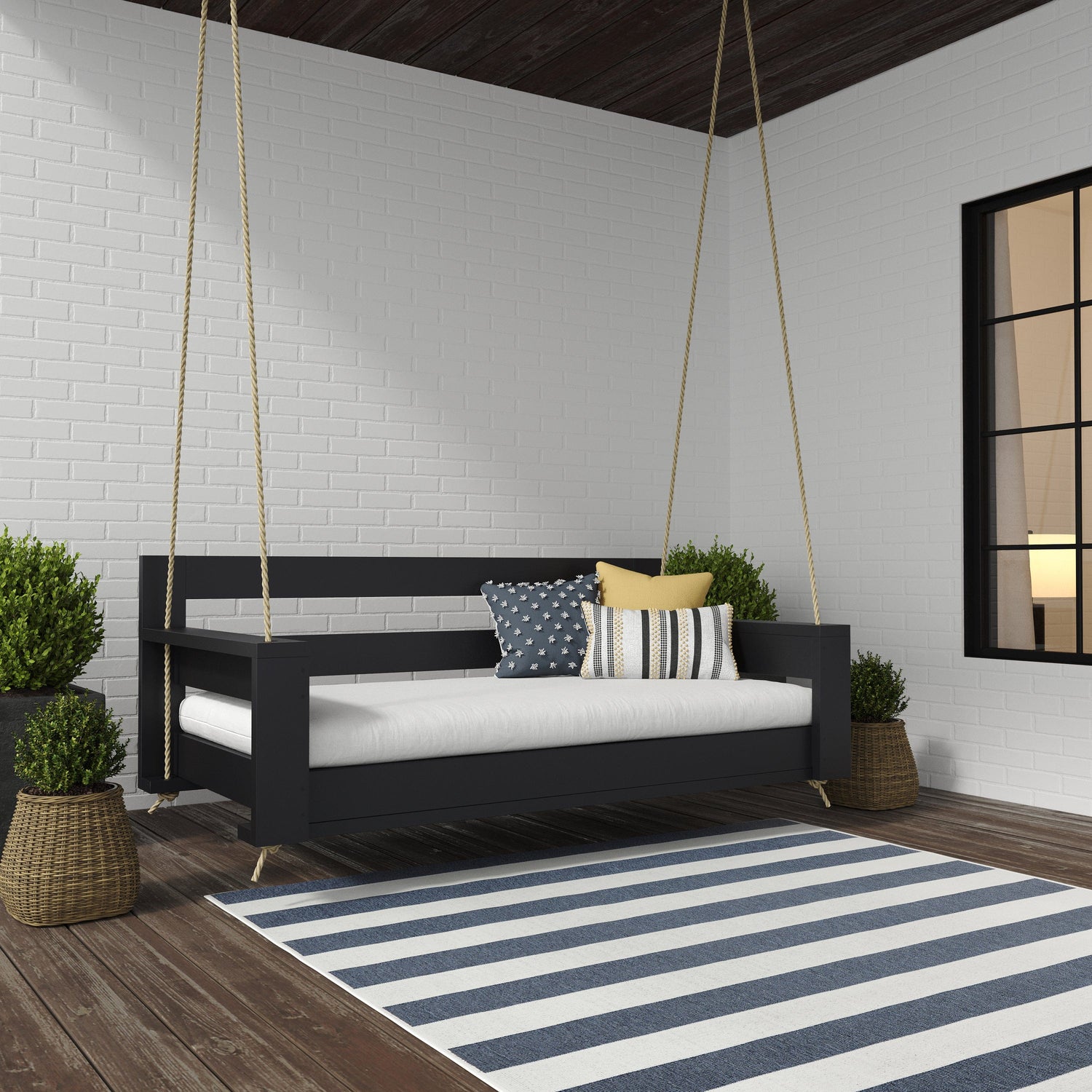 Amish Casual The Danville Daybed Swing, 4 Ft, Black Paint