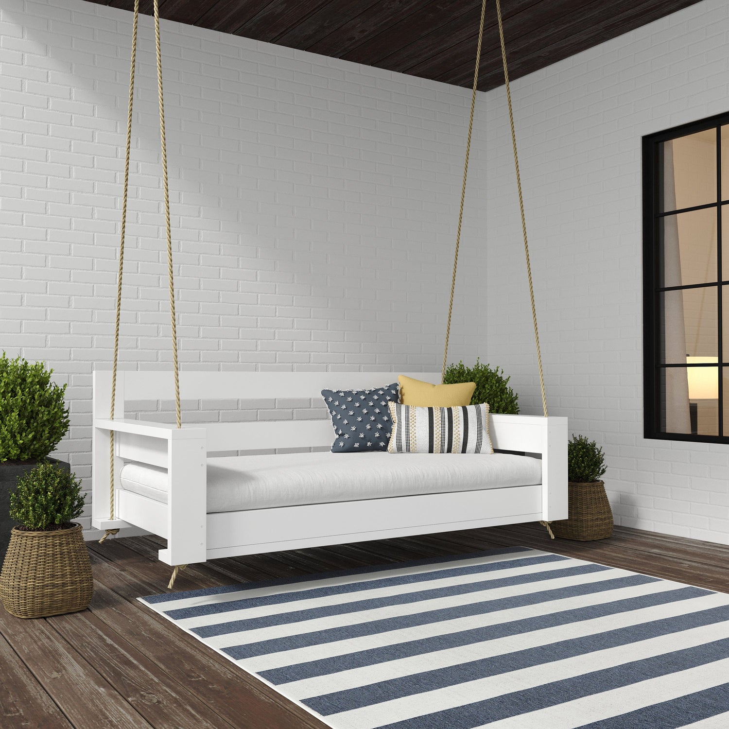 Amish Casual The Danville Daybed Swing, 4 Ft, White Paint